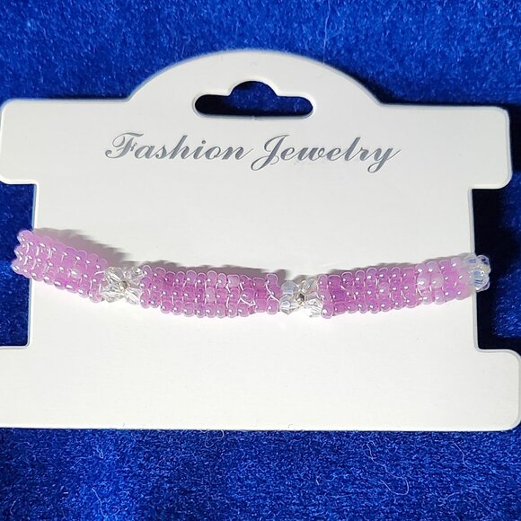 Soft Passion Pink Double-Strand Beaded Bracelet - Picture 2 of 3